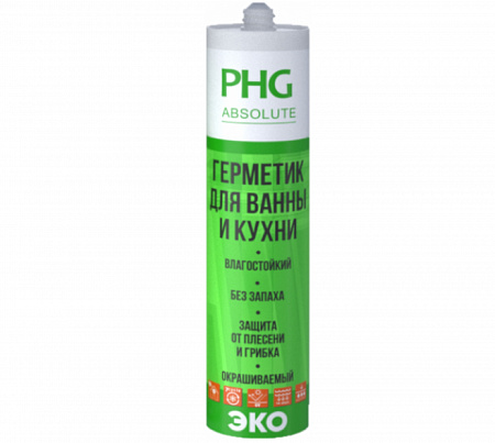 Герметик для ванны и кухни PHG Absolute (Белый) 280 ml